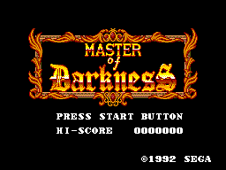 Master of Darkness title screen for Sega Master System